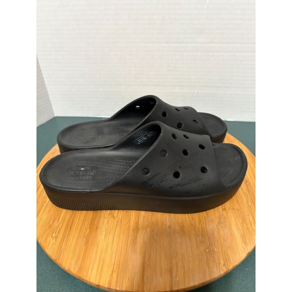 Crocs Slide Black Women's Size 8 Platform Slides - Picture 4 of 6